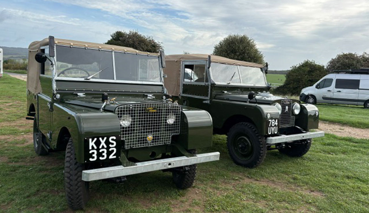 Two vintage Land Rovers